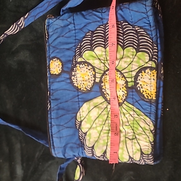 Vibrant Blue Floral Shoulder Bag From NIGERIA like New - Picture 5 of 6